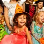 children in Halloween costumes